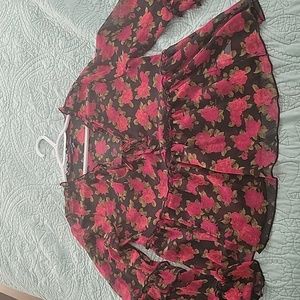 AE Sheer Bell-sleeved Blouse